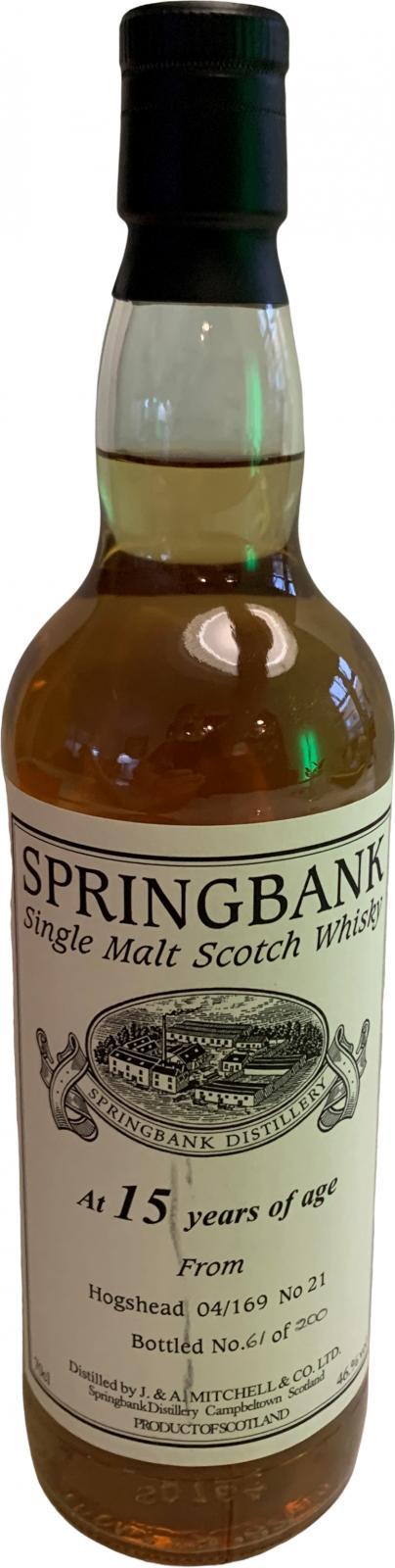 Springbank 15-year-old Private Bottling