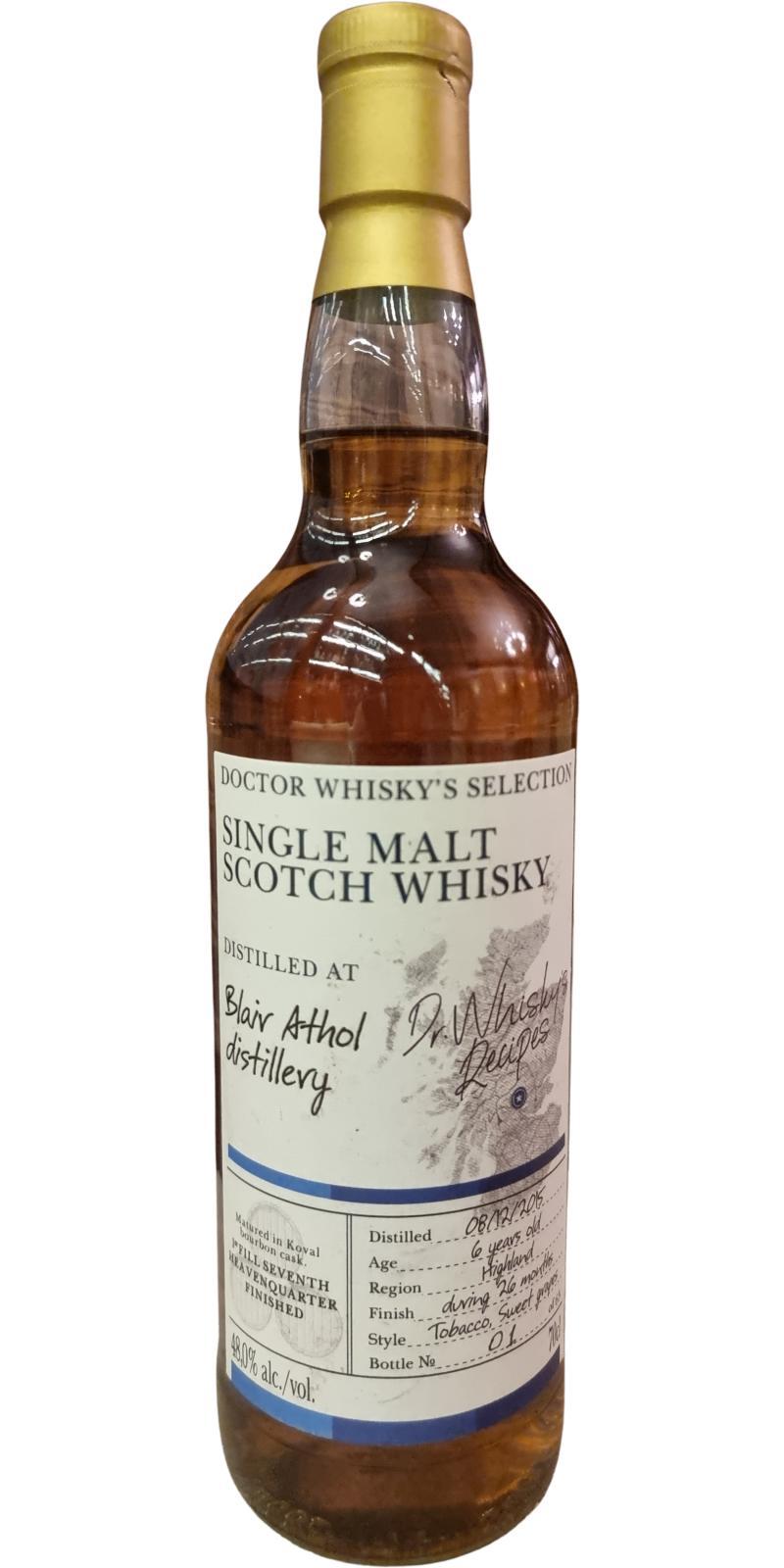 Blair Athol 2015 DocW Dr. Whisky`s Recipes