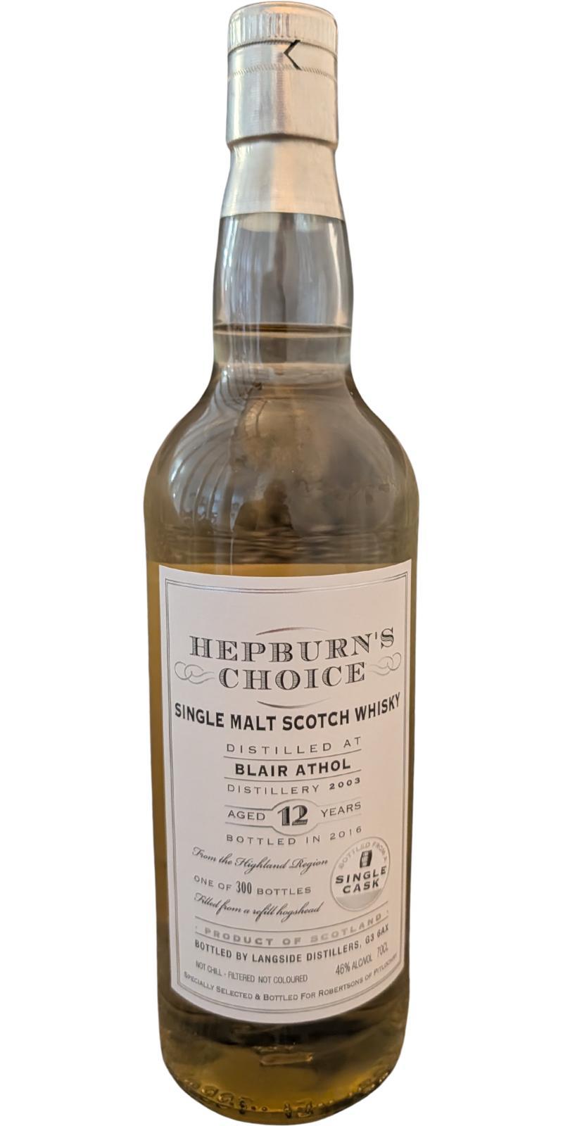 Blair Athol 2003 LsD Hepburn's Choice