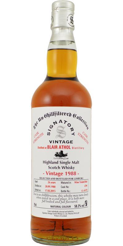 Blair Athol 1988 SV The Un-Chillfiltered Collection - Cask Strength