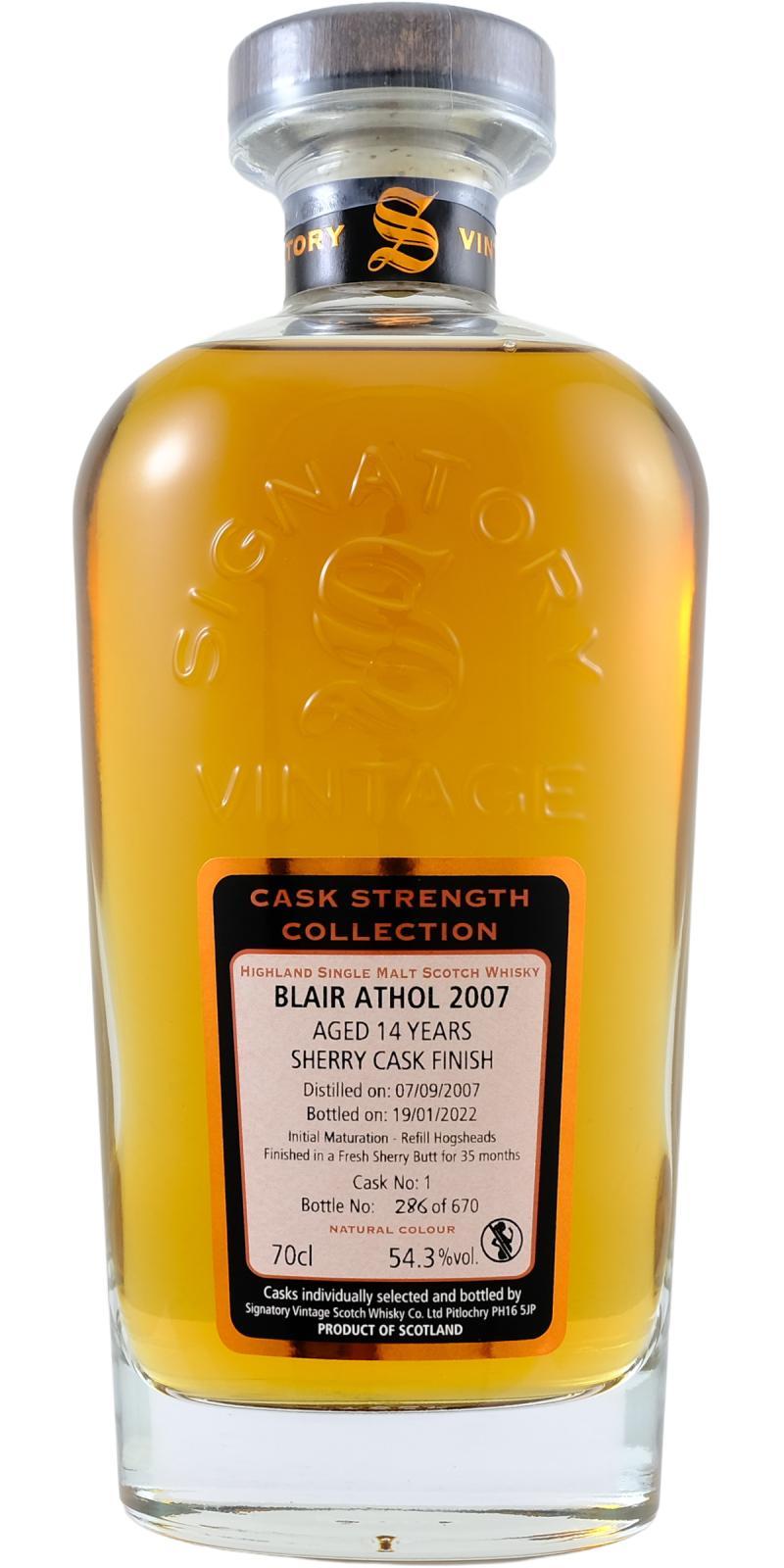 Blair Athol 2007 SV Cask Strength Collection