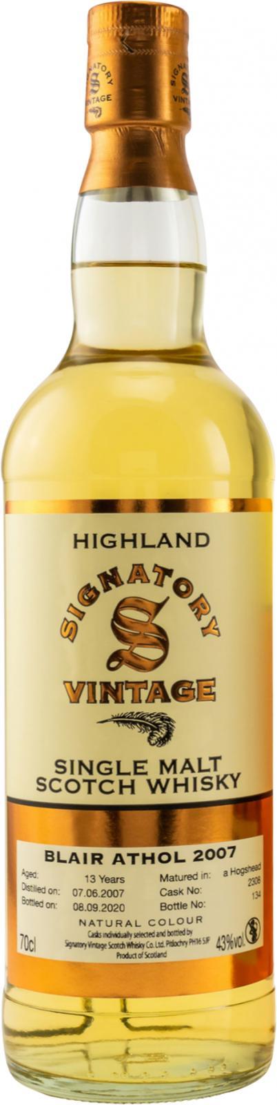 Blair Athol 2007 SV Vintage Collection