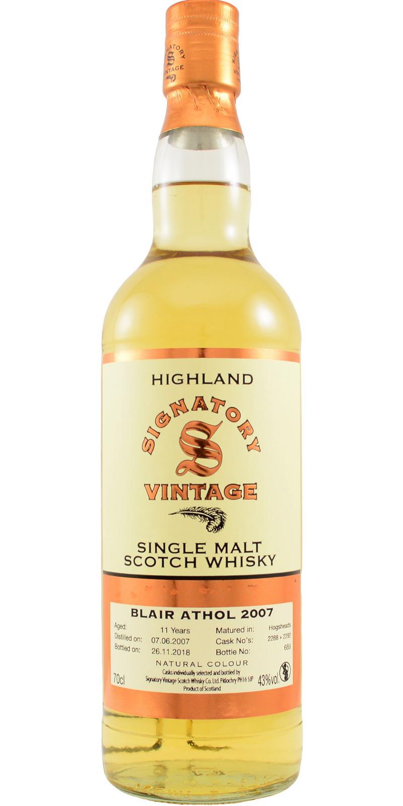 Blair Athol 2007 SV Vintage Collection