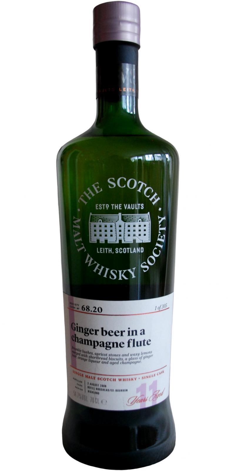 Blair Athol 2006 SMWS 68.20 Ginger beer in a champagne flute