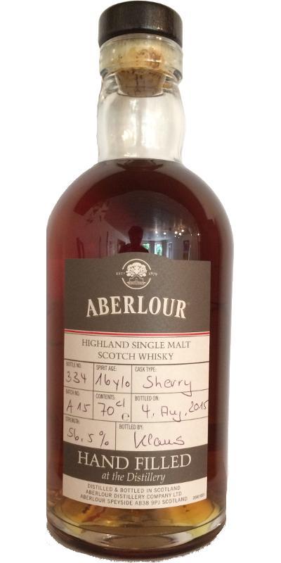 Aberlour 16-year-old Hand Filled at the Distillery