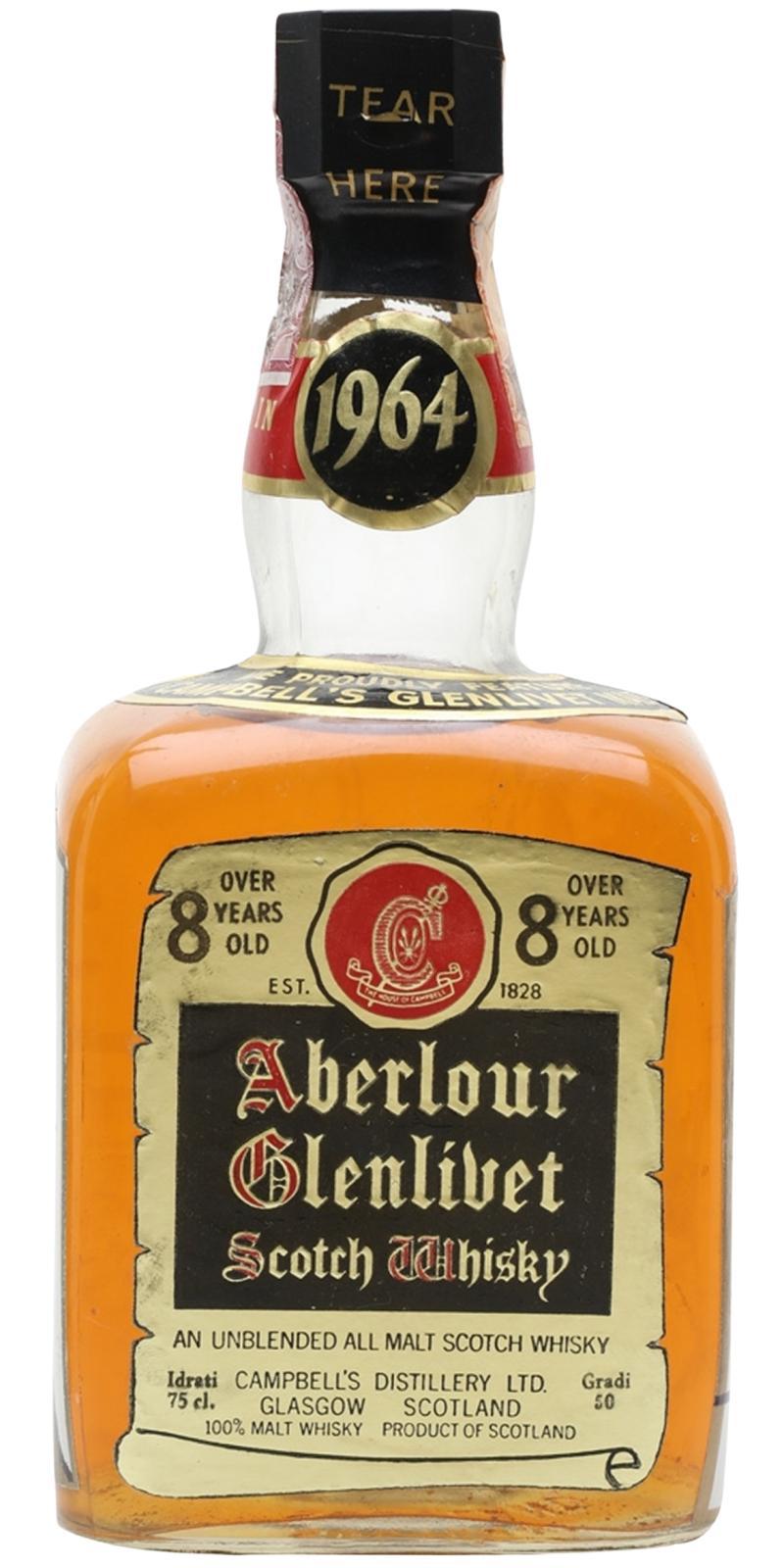 Aberlour 1964 Over 8 year old - An unblended all malt scotch whisky