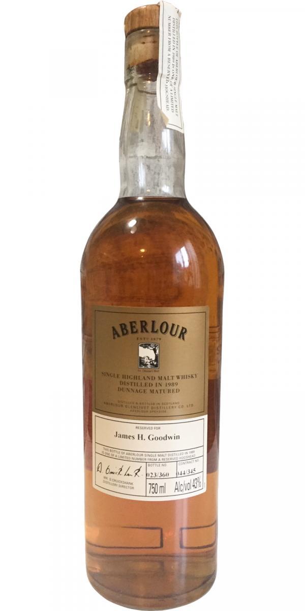 Aberlour 1989 Dunnage Matured Reserved for James H. Goodwin