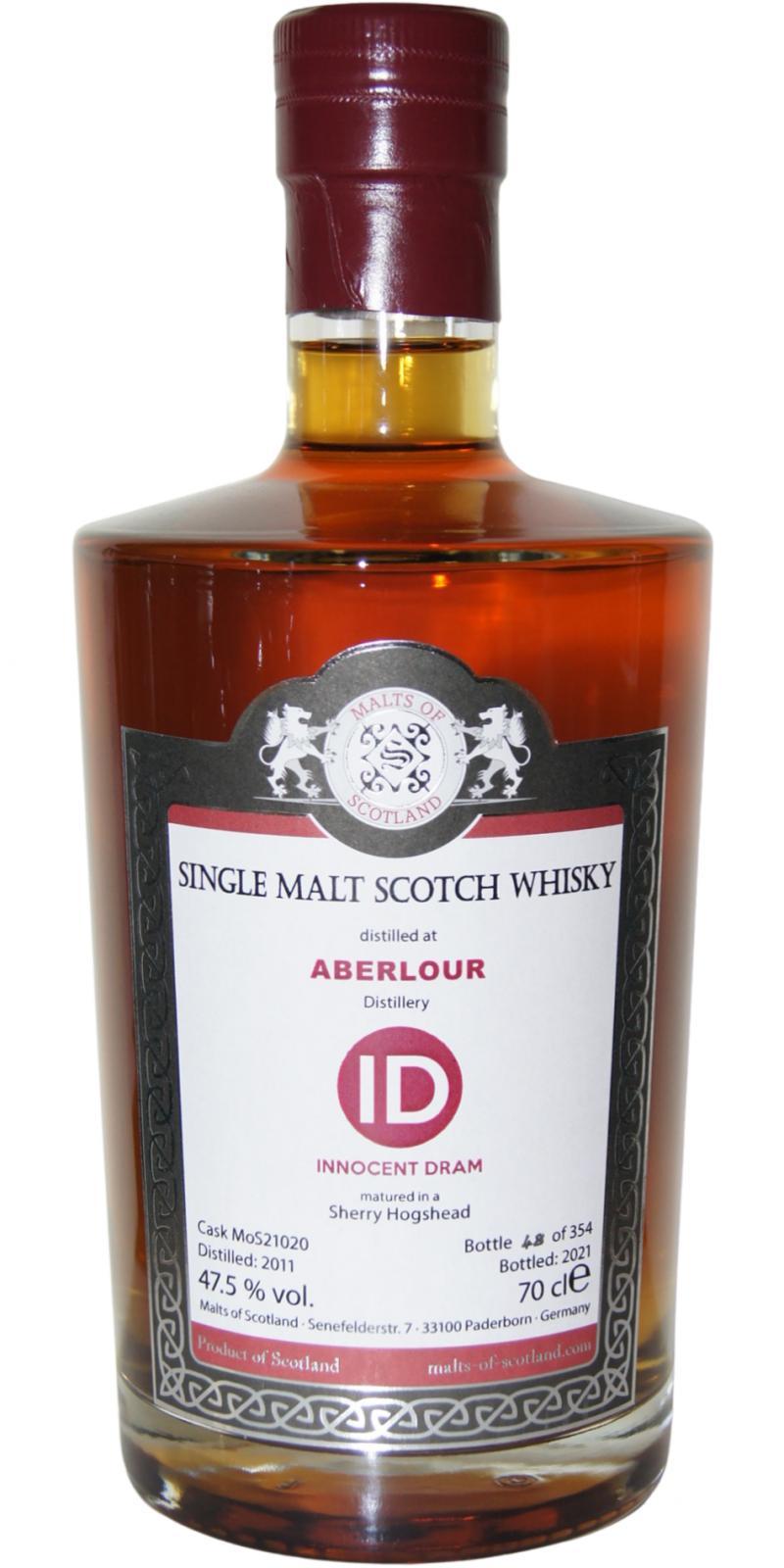 Aberlour 2011 MoS Innocent Dram