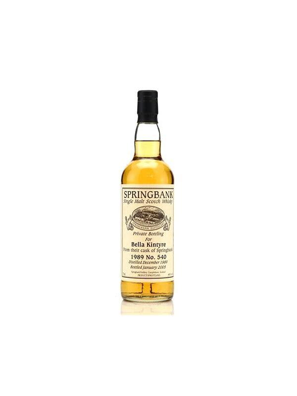 Springbank 1989 Private Bottling for Bella Kintyre