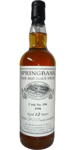 Springbank 1996 Private Bottling H. W. Weyers