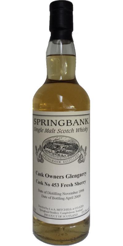 Springbank 1998 Cask Owners Glengarry