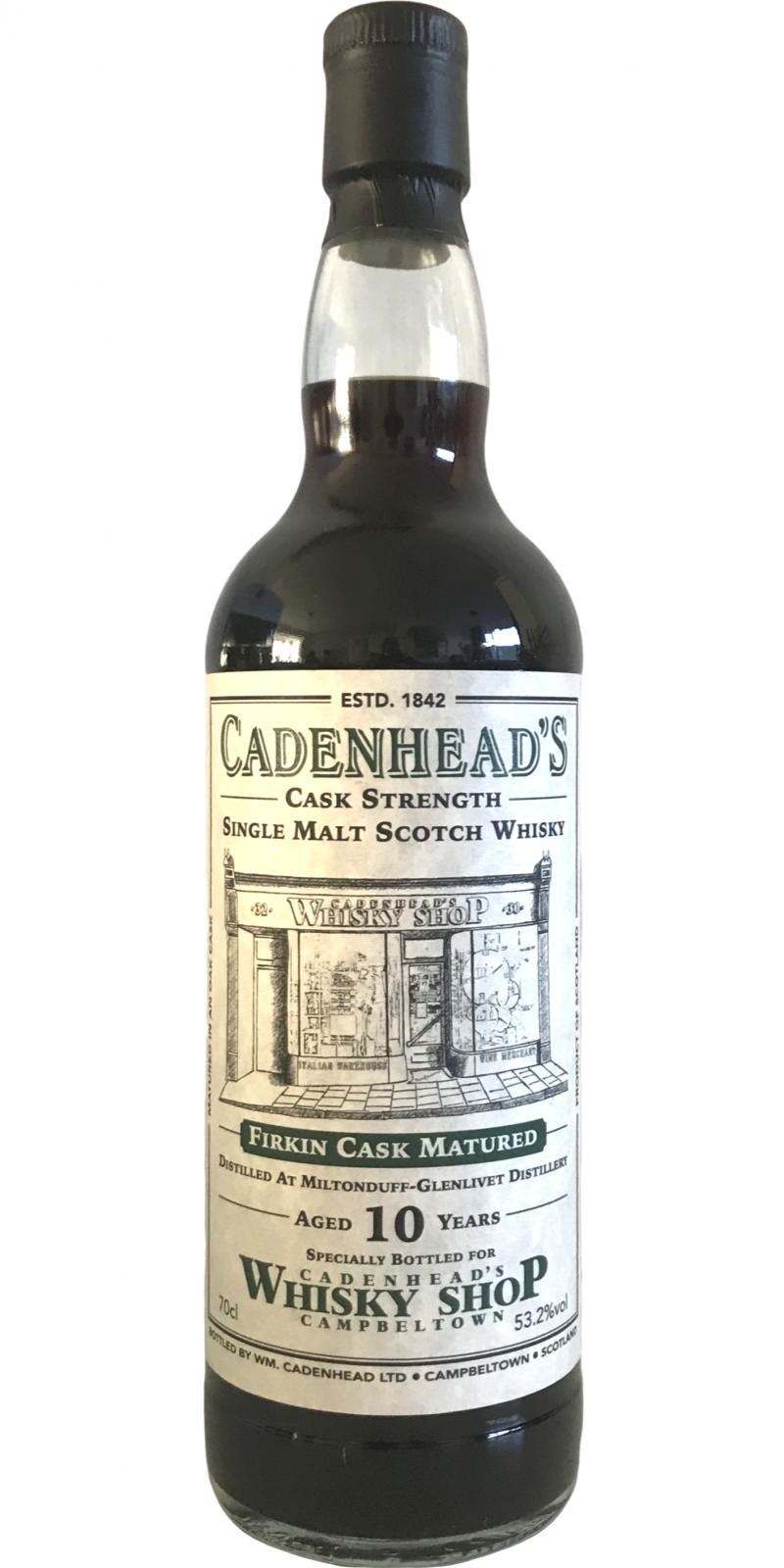 Miltonduff 10-year-old CA Cadenhead's Whisky Shop Campbeltown