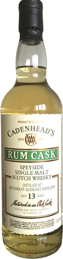 Miltonduff 2008 CA Wood Range - Rum Cask