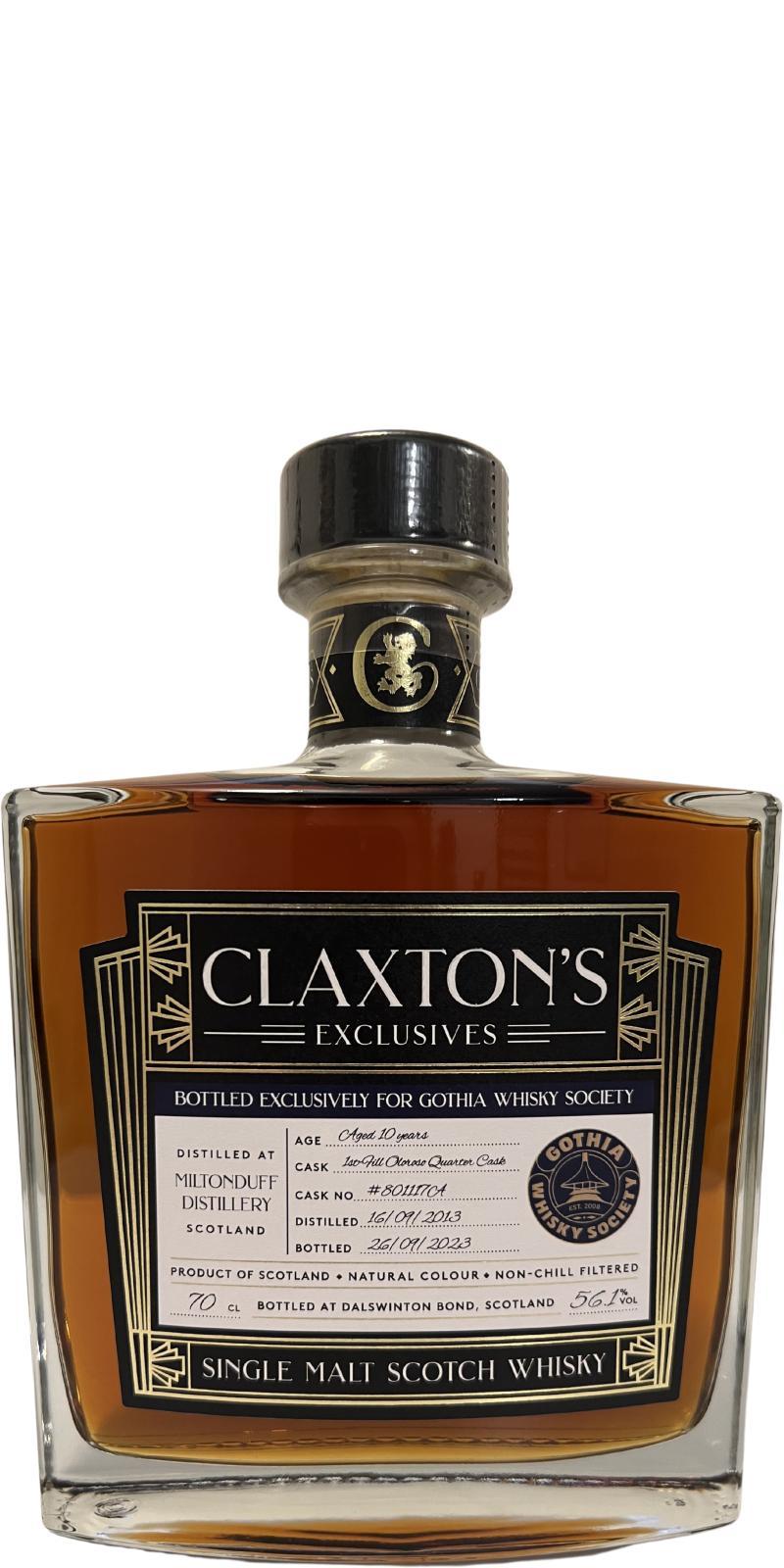 Miltonduff 2013 Cl Claxton's Exclusives