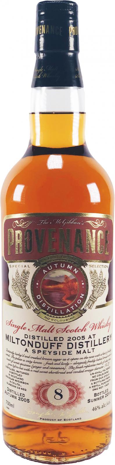 Miltonduff 2005 McG McGibbon's Provenance