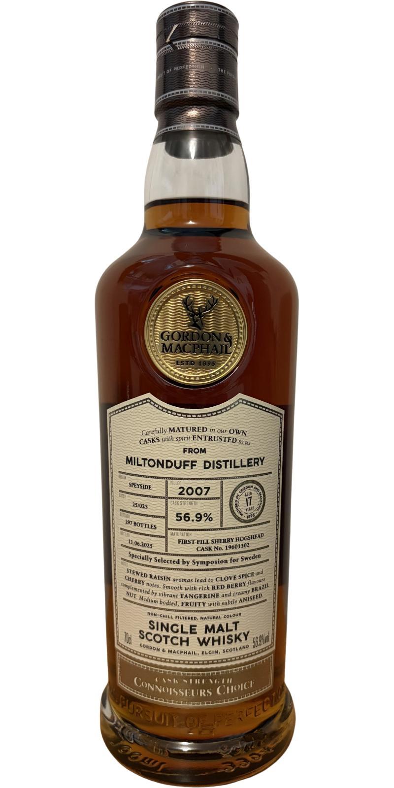Miltonduff 2007 GM Connoisseurs Choice - Single Cask