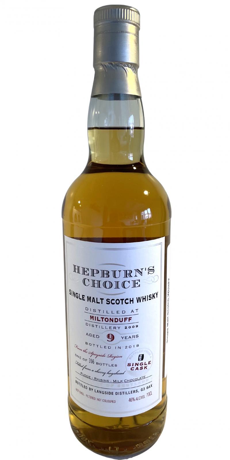 Miltonduff 2009 LsD Hepburn's Choice