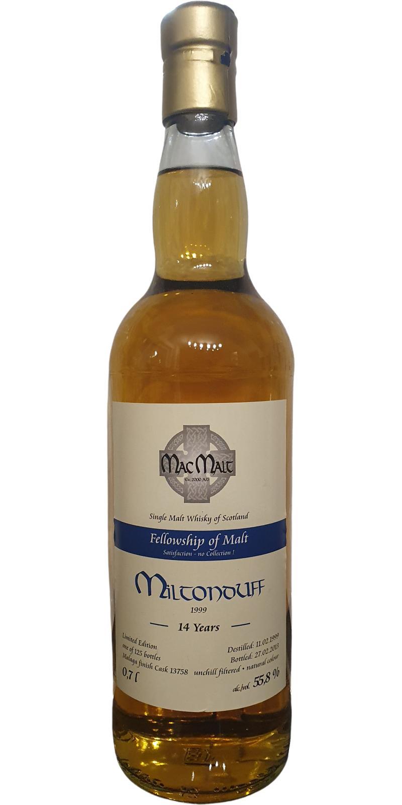 Miltonduff 1999 McM Fellowship of Malt