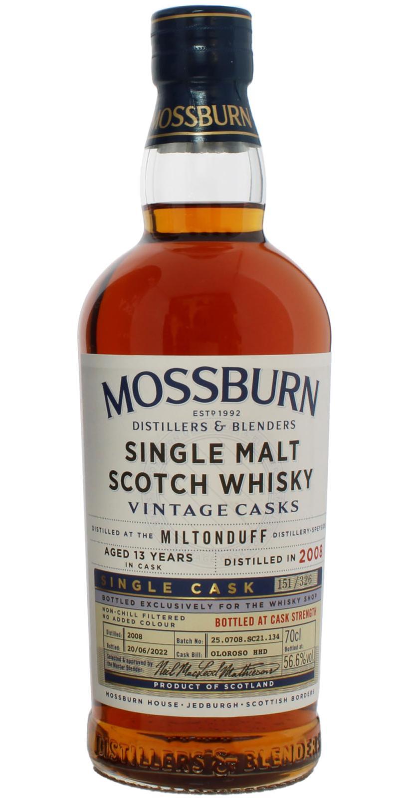 Miltonduff 2008 MDB Vintage Casks