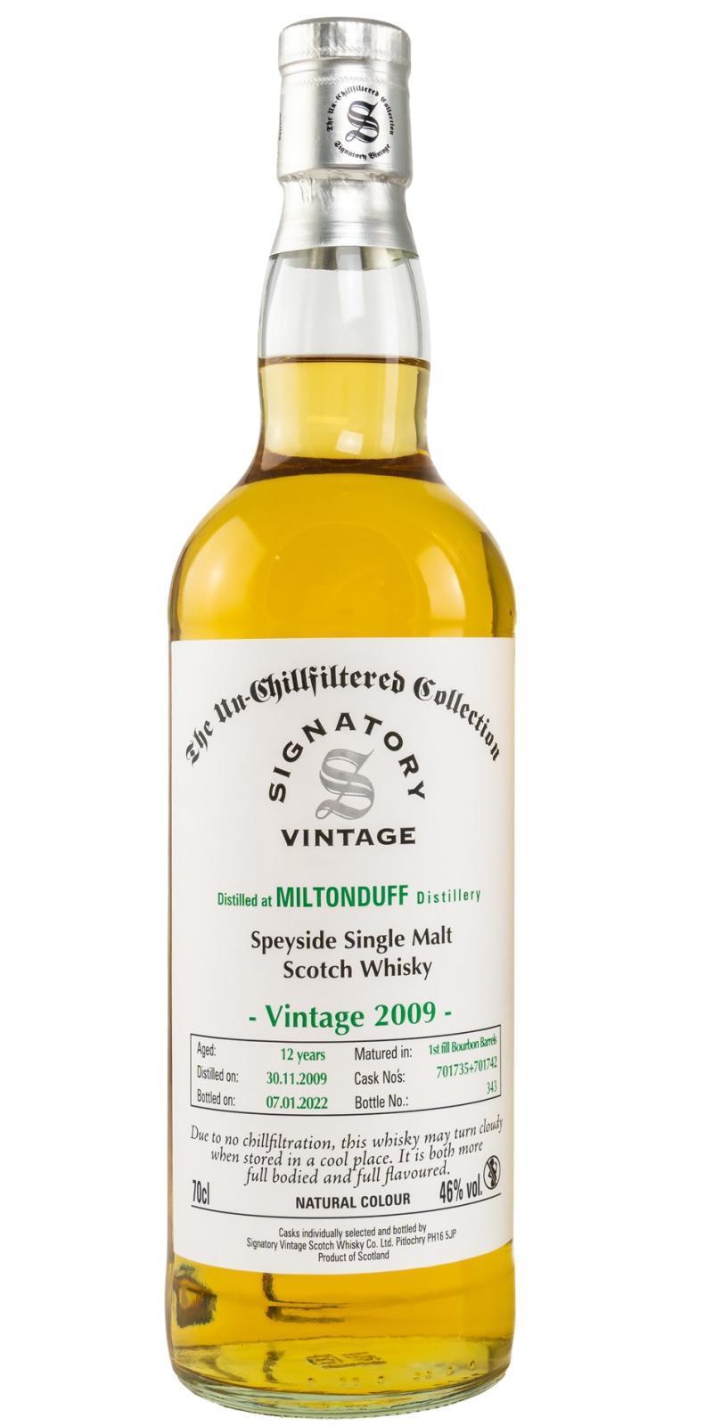 Miltonduff 2009 SV The Un-Chillfiltered Collection