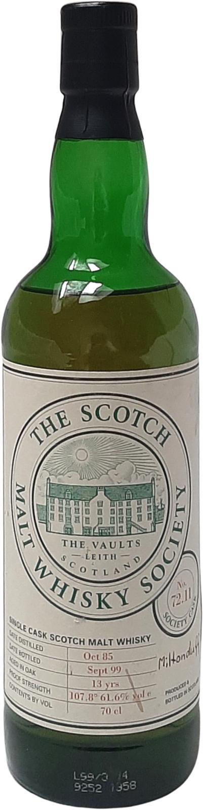 Miltonduff 1985 SMWS 72.11 Trifle and rolling tobacco