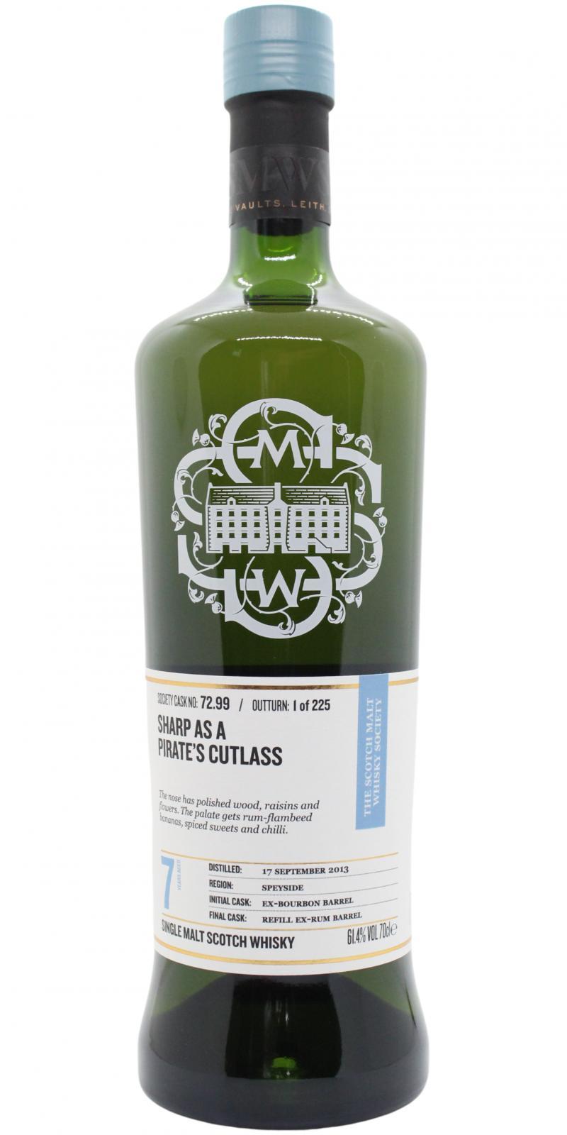 Miltonduff 2013 SMWS 72.99 Sharp as a pirate's cutlass