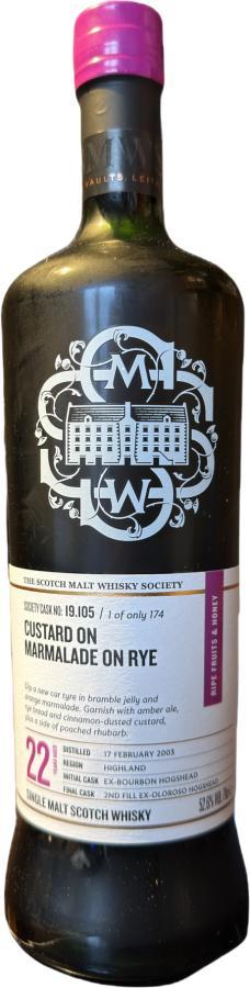 Glen Garioch 2003 SMWS 19.105 Custard on marmalade on rye