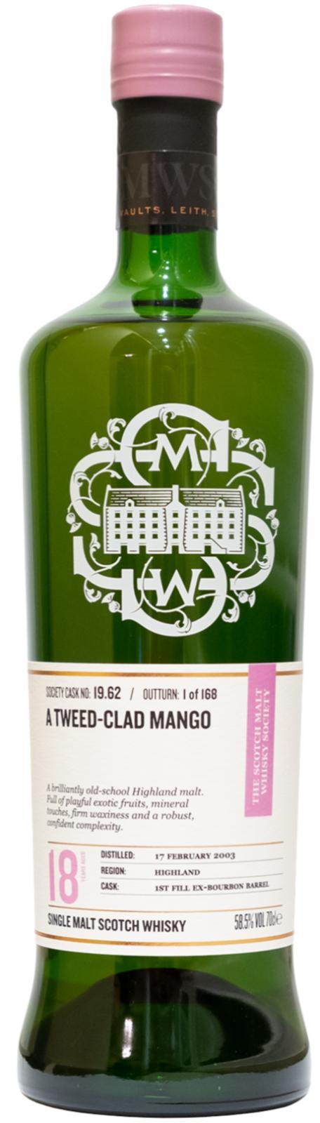 Glen Garioch 2003 SMWS 19.62 A tweed-clad mango