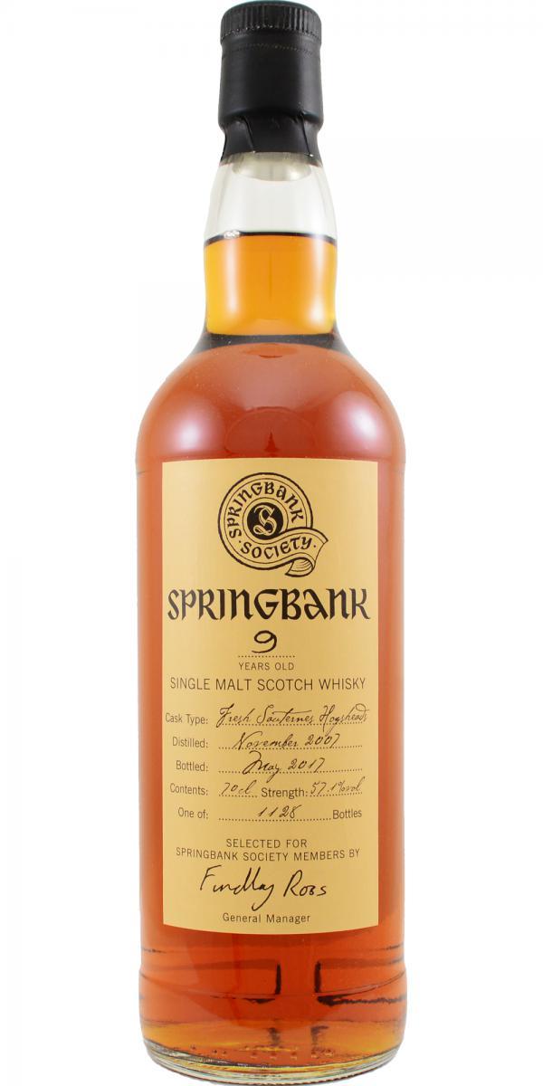 Springbank 2007 Society Bottling