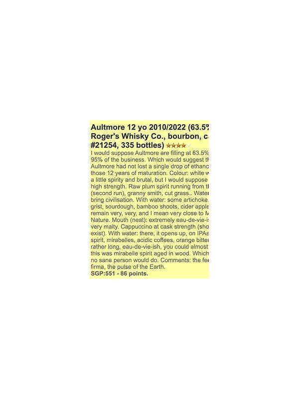 Aultmore 2010 C&S Dram Collection