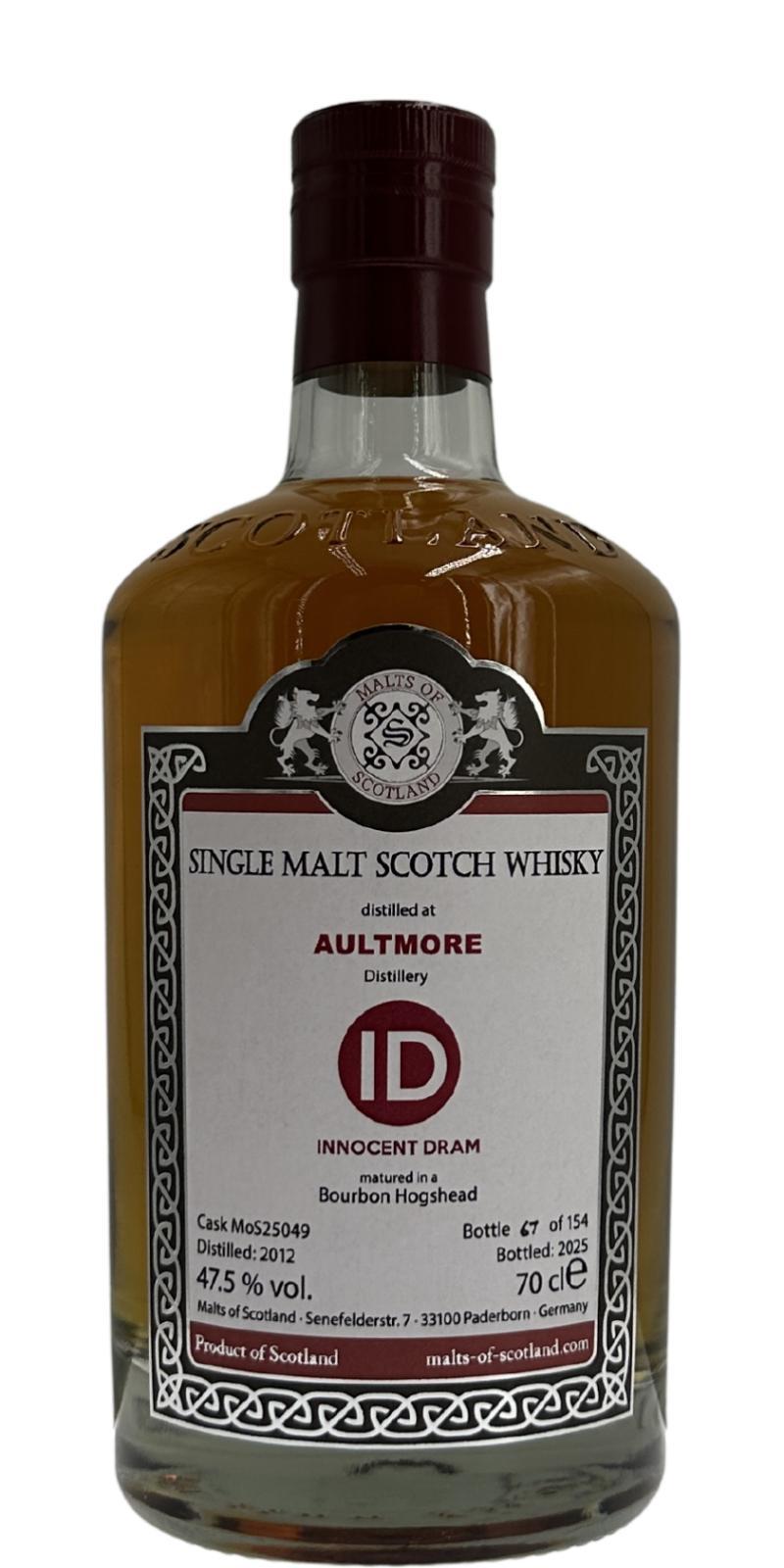 Aultmore 2012 MoS Innocent Dram