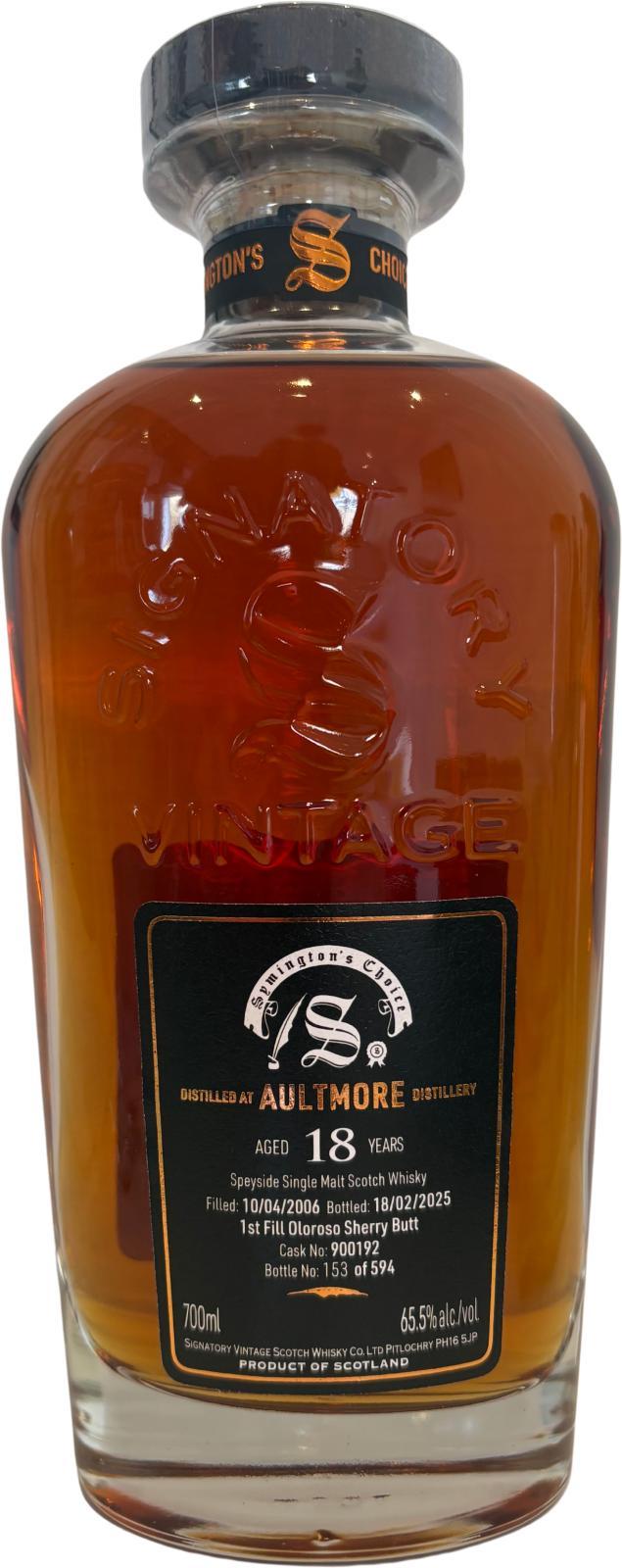 Aultmore 2006 SV Cask Strength Collection - Symington’s Choice