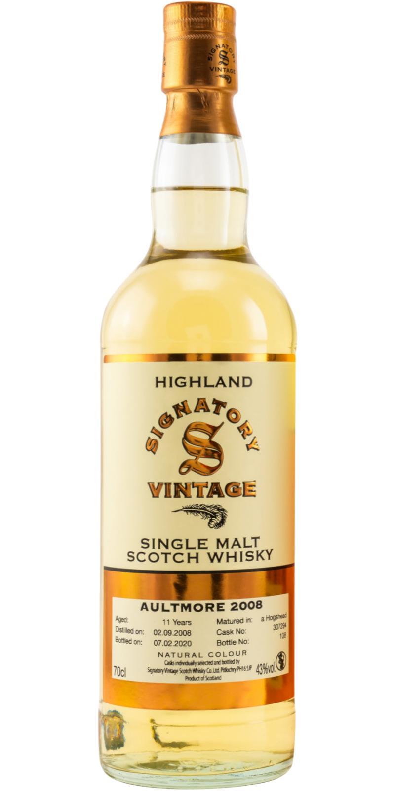 Aultmore 2008 SV Vintage Collection