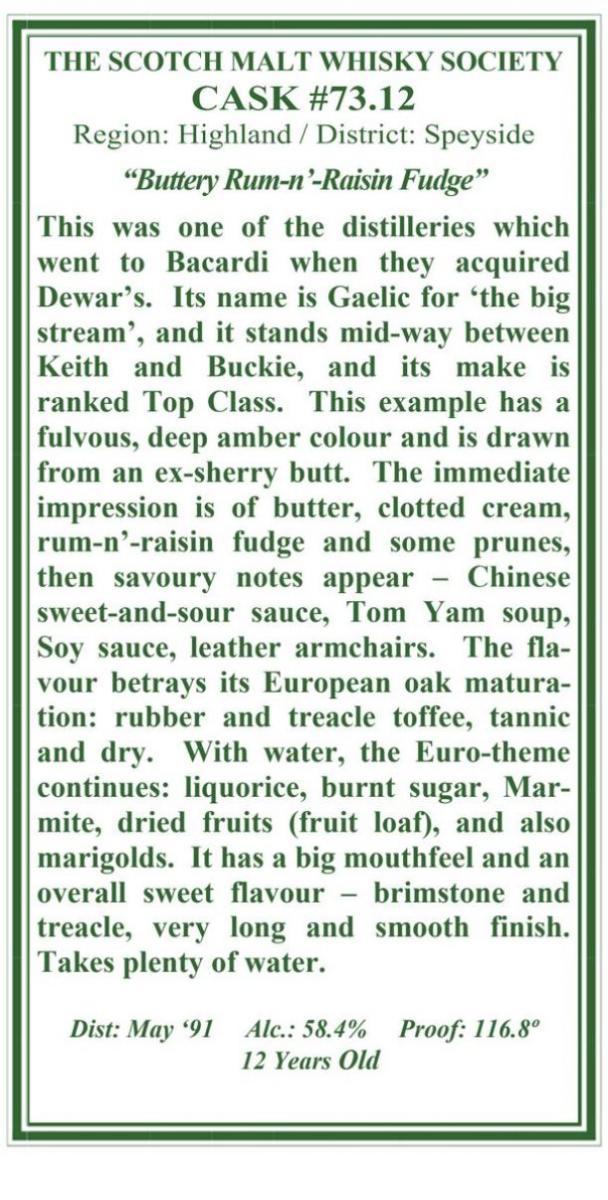 Aultmore 1991 SMWS 73.12a