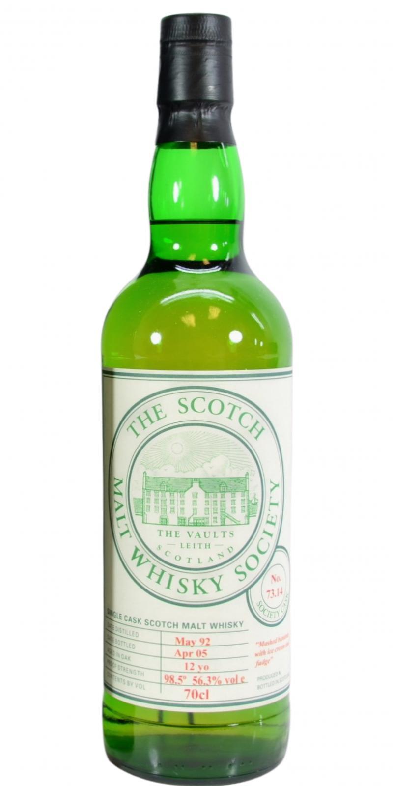 Aultmore 1992 SMWS 73.14 Mashed bananas with ice cream and fudge