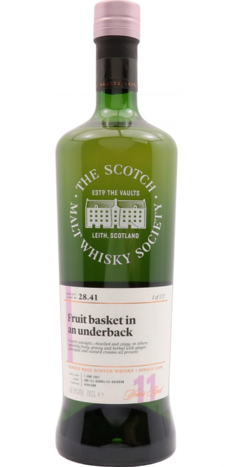 Tullibardine 2007 SMWS 28.41 Fruit basket in an underback