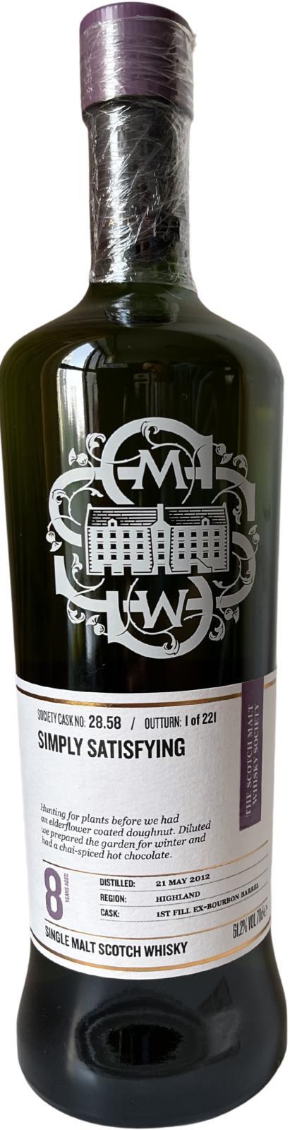 Tullibardine 2012 SMWS 28.58 Simply satisfying