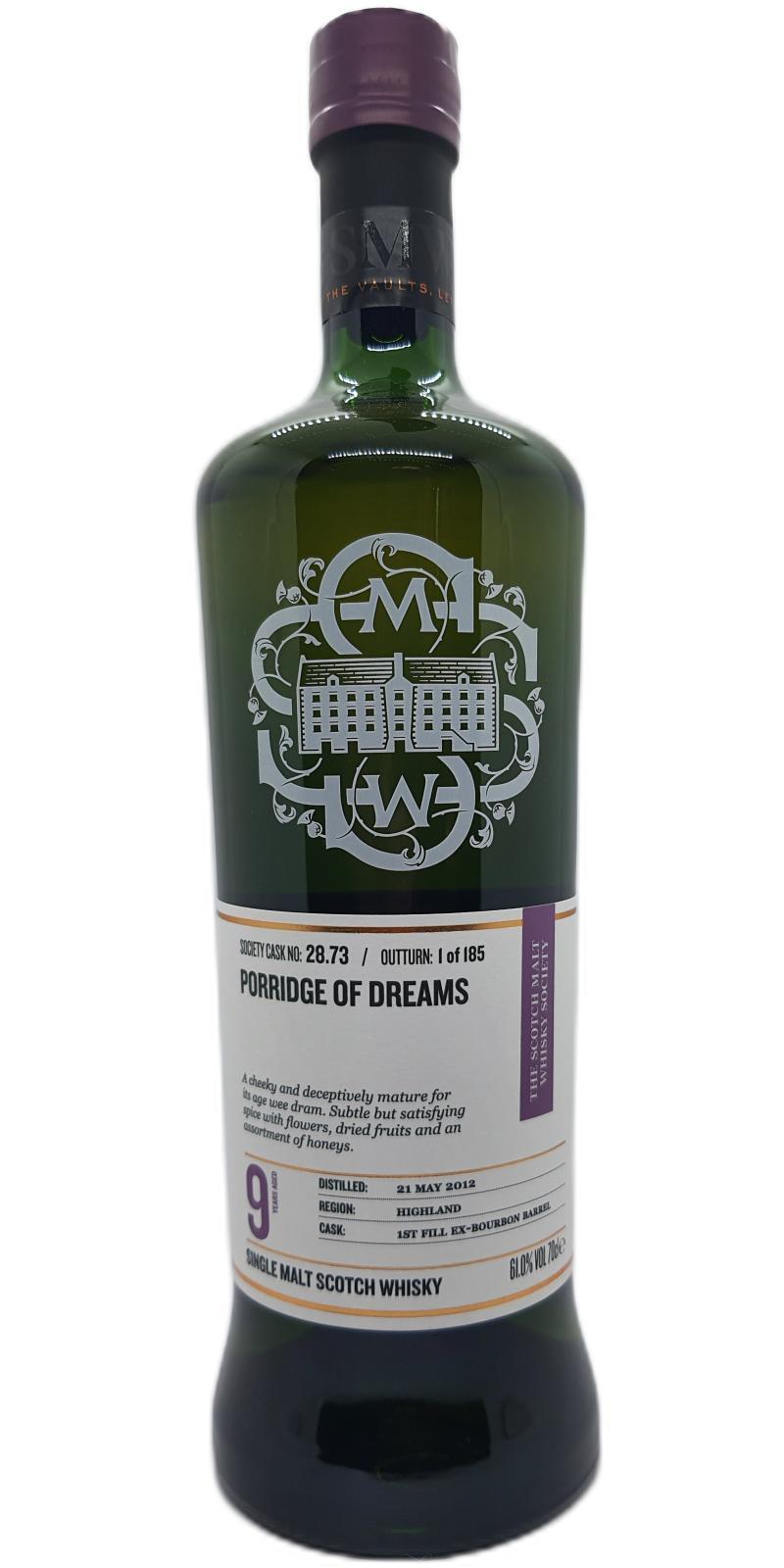 Tullibardine 2012 SMWS 28.73 Porridge of dreams