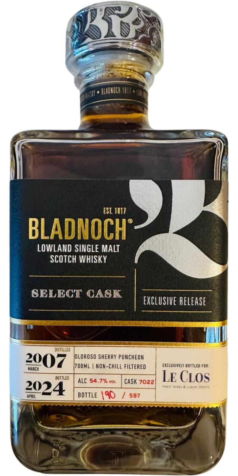 Bladnoch 2007 Select Cask - Exclusive Release