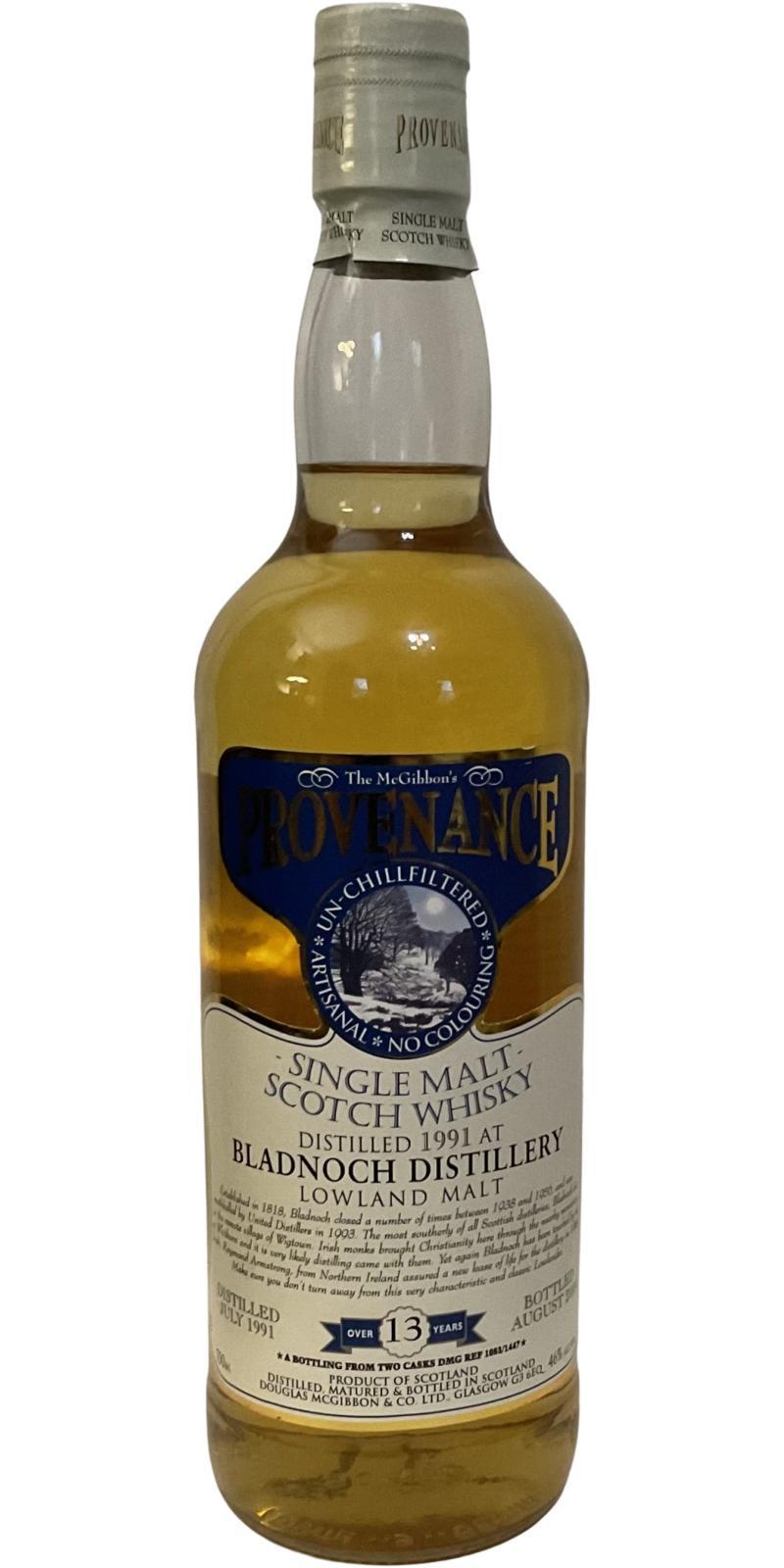 Bladnoch 1991 McG McGibbon's Provenance
