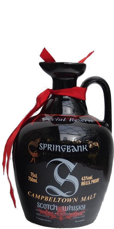 Springbank Special Reserve Ceramic Jug - black