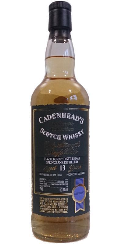 Hazelburn 2001 CA Authentic Collection