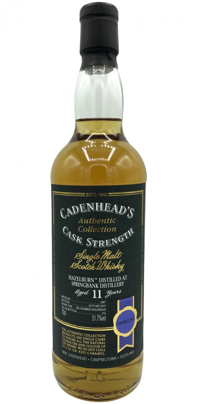 Hazelburn 2007 CA Authentic Collection