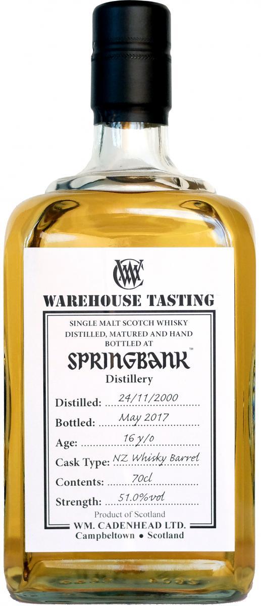 Springbank 2000 CA Warehouse Tasting