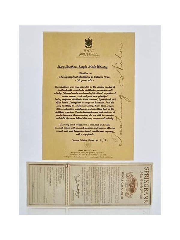 Springbank 1965 HB Finest Collection