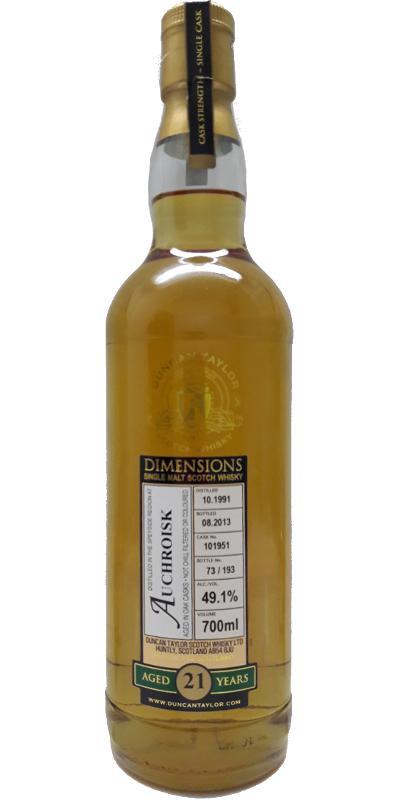 Auchroisk 1991 DT Dimensions