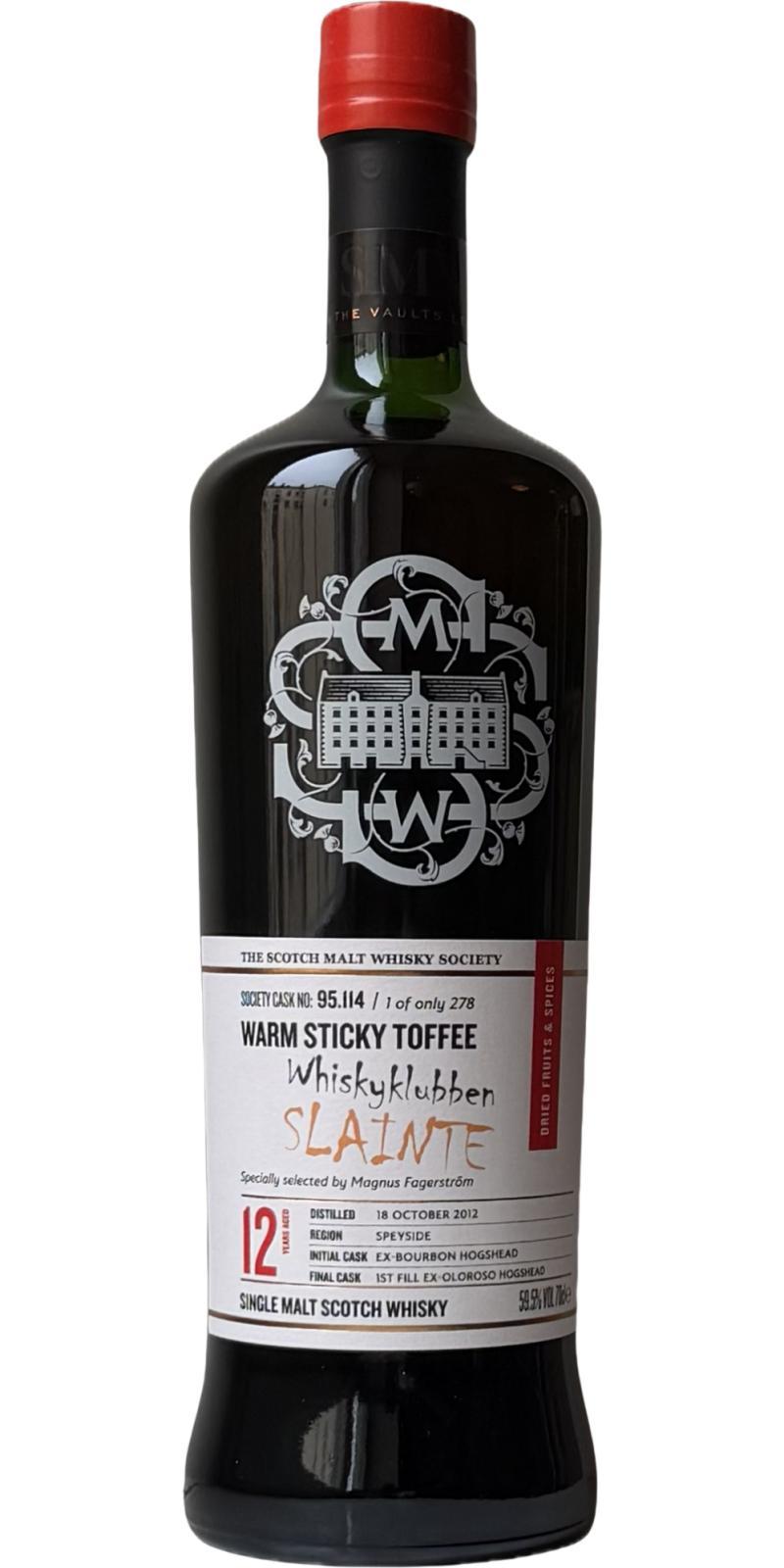 Auchroisk 2012 SMWS 95.114 Warm Sticky Toffee