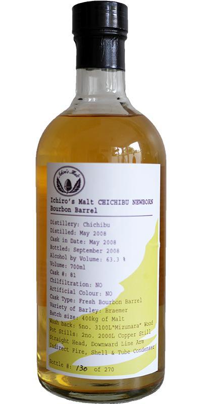 Chichibu 2008 Ichiro's Malt - Newborn - Bourbon Barrel