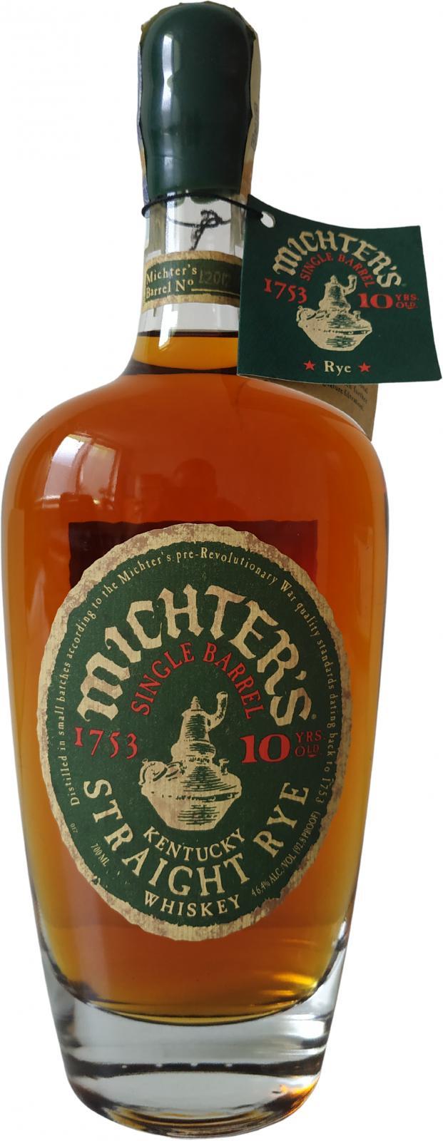 Michter's 10-year-old Single Barrel Rye Whiskey