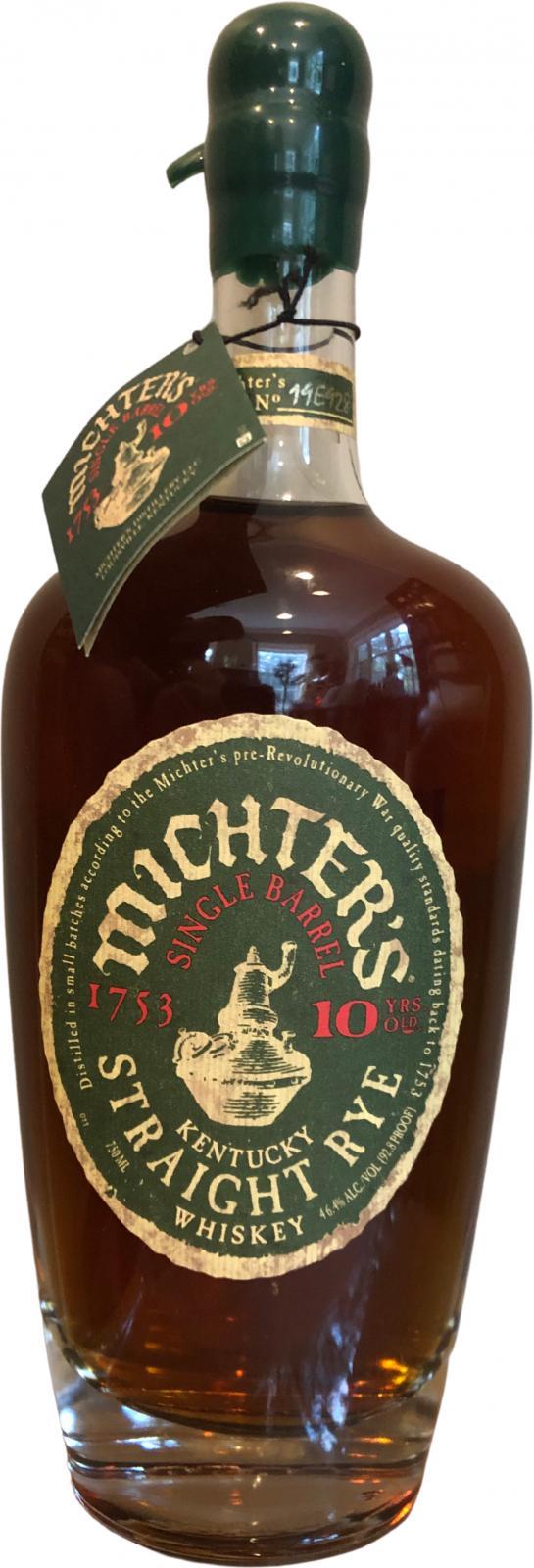 Michter's 10-year-old Single Barrel Rye